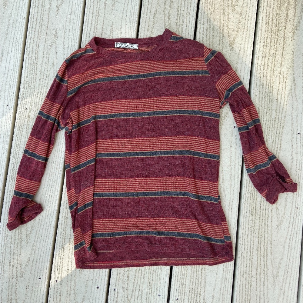 Chloe Fall Stripe Sweater, Size Small